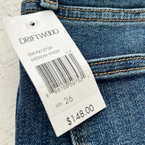 NWT DRIFTWOOD Jackie High Rise Embroidered Jeans - Picture 5 of 5